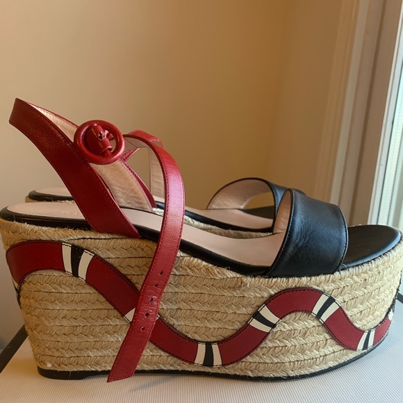 GUCCI Barbette Espadrille Wedge Sandal - Picture 5 of 10